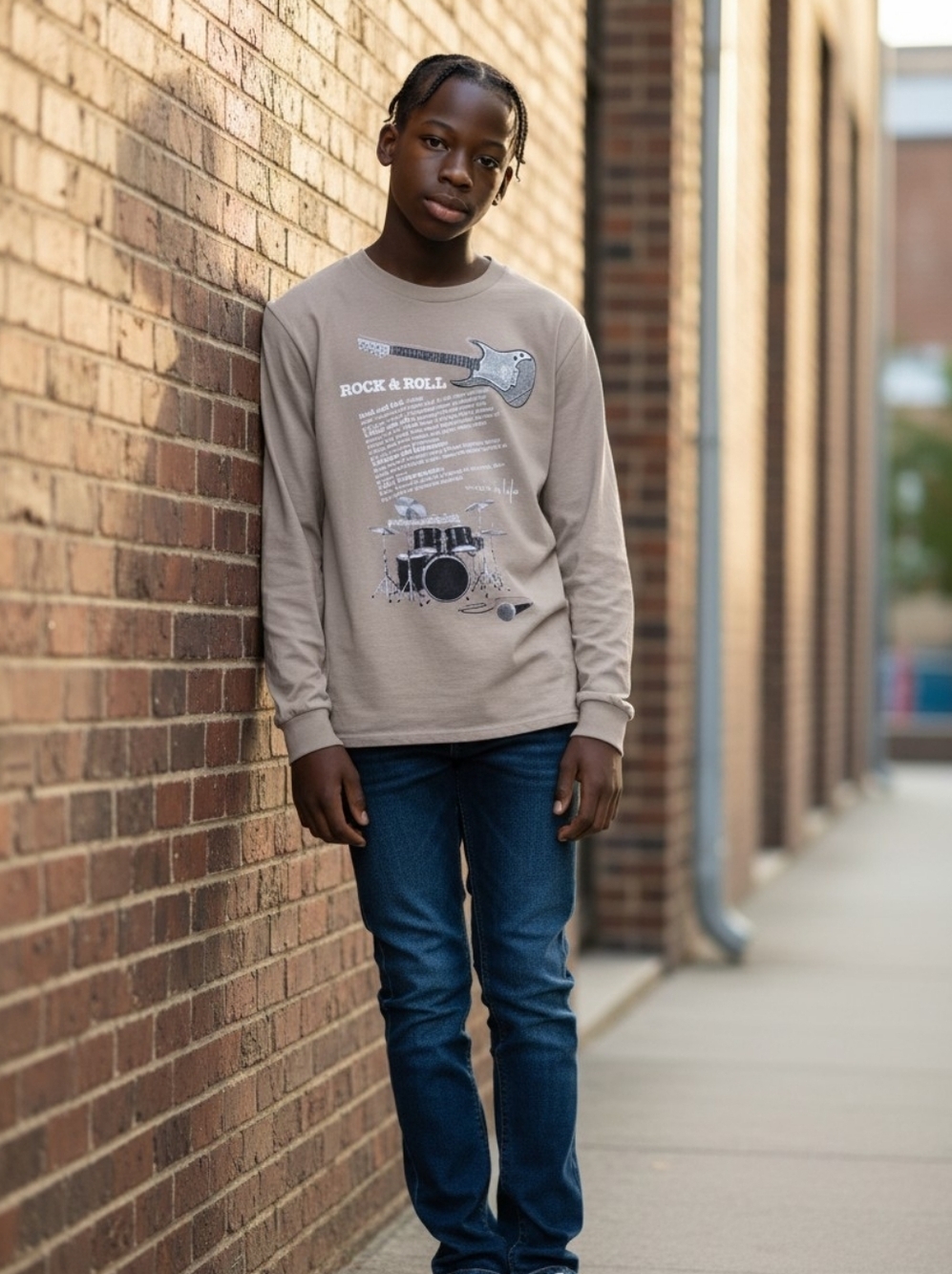 Gap Kids Rock & Roll Graphic Long Sleeve Tee XXL